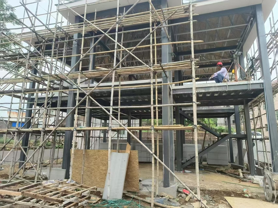 Cadre en acier léger Quille de structure en acier préfabriquée Villa de luxe à deux étages Maison préfabriquée