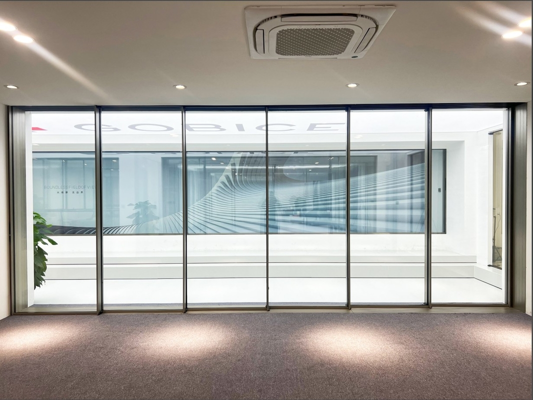 120 Porte coulissante panoramique alliage d' aluminium 6063-t6 Intelligent Pour les résidences privées, villas, zones commerciales, bureaux
