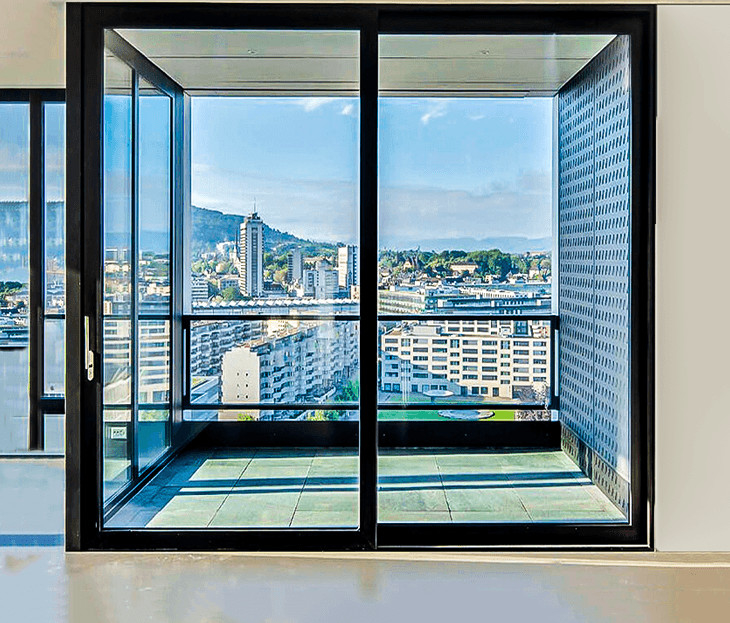 76 Porte d' ascenseur alliage d' aluminium 6063-T6 intérieur et extérieur Pour les résidences privées, villas, zones commerciales, bureaux, grands balcons