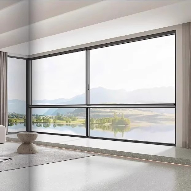Série 130 Suspendu à six voies fenêtre coulissante de rupture thermique alliage d'aluminium 6063-T6 Villa balcon fermé de sol à plafond verre
