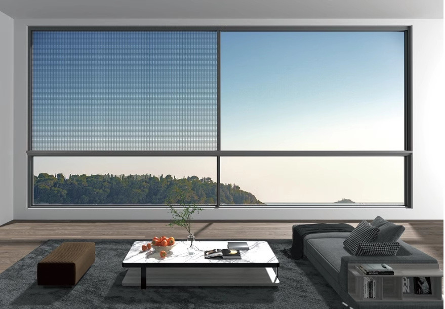 Série 130 Suspendu à six voies fenêtre coulissante de rupture thermique alliage d'aluminium 6063-T6 Villa balcon fermé de sol à plafond verre
