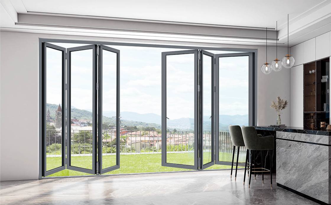 Porte pliante anti-clip pour résidences privées, villas, zones commerciales, bureaux