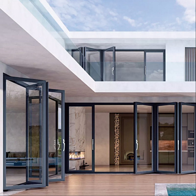 Porte pliante anti-clip pour résidences privées, villas, zones commerciales, bureaux