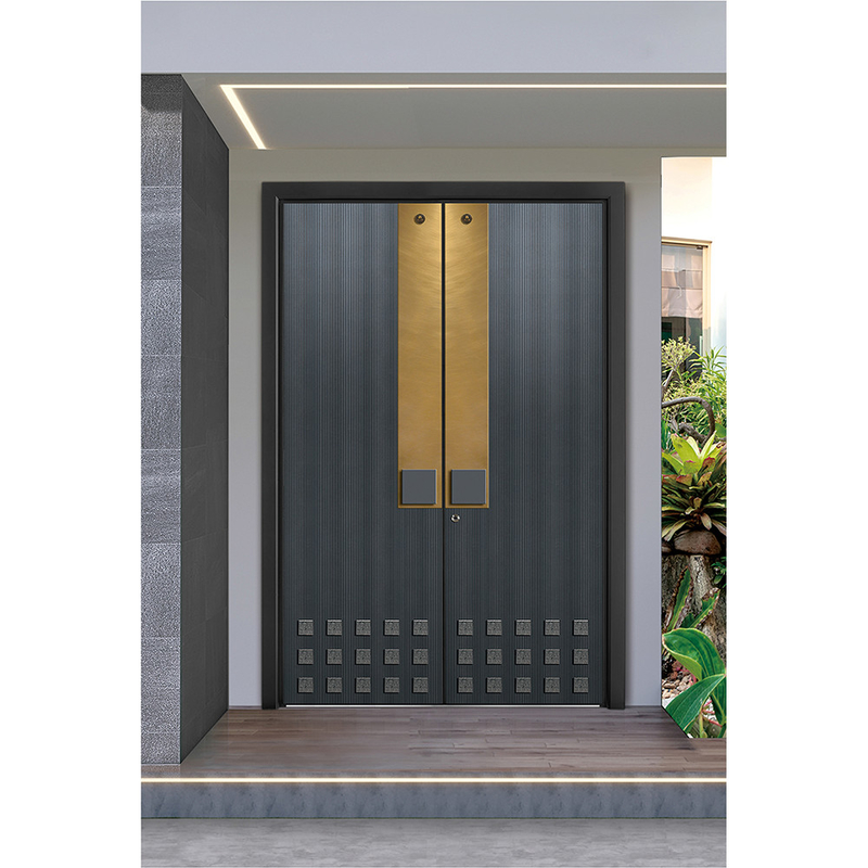 Porte d'entrée en acier inoxydable moderne porte extérieure serrure intelligente porte d'entrée pour porte de maison