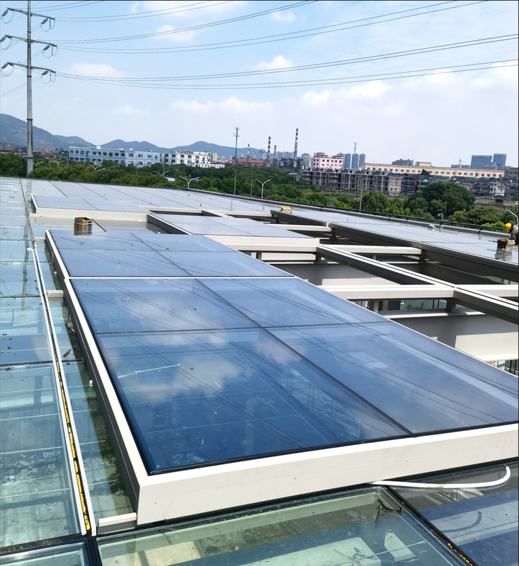 Toiture double vitrée en aluminium électrique pour hôpital restaurant hôtel maison toit terrasse