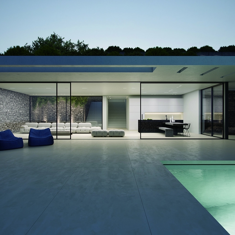 Porte coulissante en aluminium minimaliste Porte extérieure pour villas Hôtels bureaux Cuisine salon